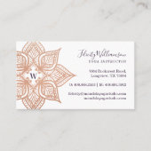 Roos gouden mandala & donker Paarse pruimenmonogra Visitekaartje (Voorkant)