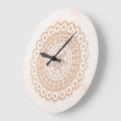 Roos gouden mandala grote klok (Hoek)