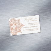 Roos gouden mandala lotus bloem monogram magnetisch visitekaartje (Voorbeeld)