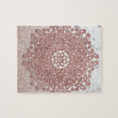 Roos gouden mandala marmer glitter ombre legpuzzel (Horizontaal)