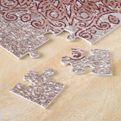 Roos gouden mandala marmer glitter ombre legpuzzel (Zijkant)