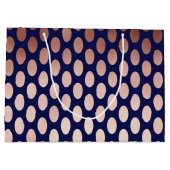 roos gouden marineblauw - poolpuntenpatroon groot cadeauzakje (Achterkant)