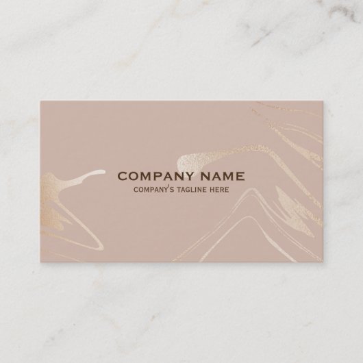 Roos-gouden marmer-achtergrond visitekaartje (Voorkant)