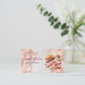 roos gouden marmer Eenvoudige Bakkerij gebak Visitekaartje (Staand voorkant)