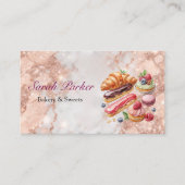 roos gouden marmer Eenvoudige Bakkerij gebak Visitekaartje (Voorkant)