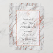 roos gouden marmer Eerste Communie Kaart (Voorkant / Achterkant)