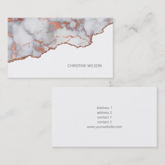 roos gouden marmer elegant randontwerp visitekaartje (Voorkant / Achterkant)