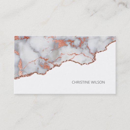 roos gouden marmer elegant randontwerp visitekaartje (Voorkant)