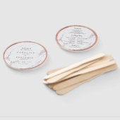 Roos gouden marmer luxe modern huwelijksprogramma handwaaier (Niet-gemonteerd)