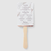 Roos gouden marmer luxe modern huwelijksprogramma handwaaier (Achterkant)