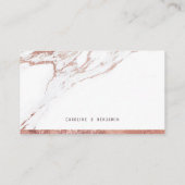 Roos gouden marmer luxe moderne trouwplaats kaarte plaatskaartje (Achterkant)