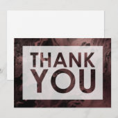 Roos Gouden Marmer Over Zwart met Knipsel Bedankkaart (Voorkant / Achterkant)