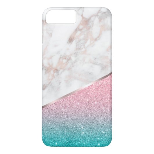 Roos-gouden marmer & sprankelende glitter Case-Mate iPhone case (Achterkant)