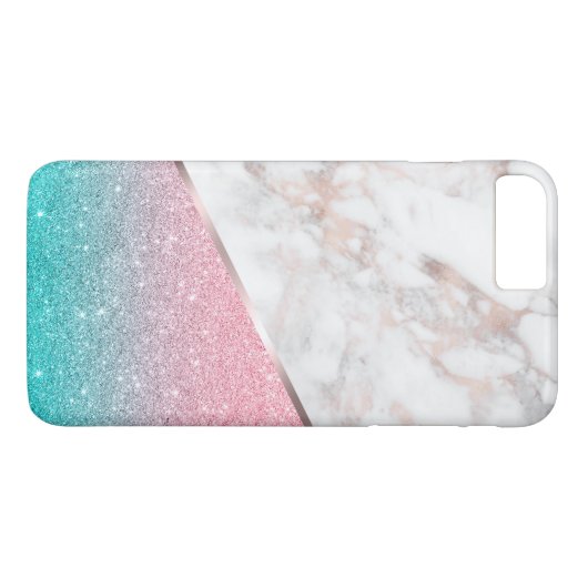 Roos-gouden marmer & sprankelende glitter Case-Mate iPhone case (Achterkant (Horizontaal))