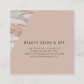 Roos gouden marmer unieke elegante professional vierkante visitekaartje (Achterkant)