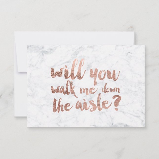 Roos gouden marmer wil je me langs het gangpad lat (Voorkant)