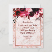 Roos Gouden Marmer Wil je mijn bruidsmeisje zijn Kaart (Achterkant)