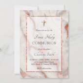 roos gouden marmeren achtergrond Eerste Heilige Co Kaart (Voorkant)