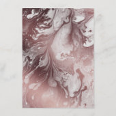 Roos gouden marmeren bruiloft details over lichtgr informatiekaartje (Achterkant)