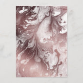 Roos gouden marmeren bruiloft details over wit informatiekaartje (Achterkant)