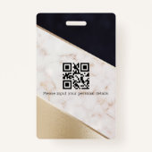 Roos gouden marmeren champagne textuur badge (Achterkant)