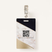 Roos gouden marmeren champagne textuur badge (Achterkant met clip)