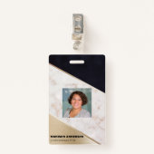 Roos gouden marmeren champagne textuur badge (Voorkant met clip)