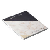 Roos gouden marmeren champagne textuur notitieblok (Schuin)