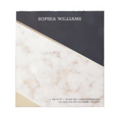 Roos gouden marmeren champagne textuur notitieblok (Voorkant)