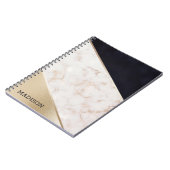 Roos gouden marmeren champagne textuur notitieboek (Linkerzijde)