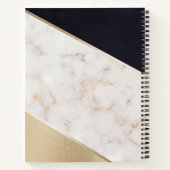 Roos gouden marmeren champagne textuur notitieboek (Achterkant)
