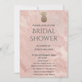 Roos gouden marmeren gouden ananas vrijgezellenfee kaart