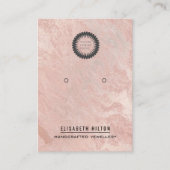 Roos gouden marmeren Logo Oorbel display Visitekaartje (Voorkant)