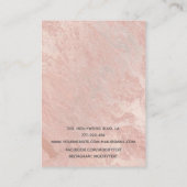 Roos gouden marmeren Logo Oorbel display Visitekaartje (Achterkant)