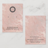 Roos gouden marmeren Logo Oorbel display Visitekaartje (Voorkant / Achterkant)