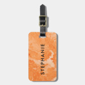 Roos-gouden marmeren print vet monogram bagagelabel (Voorkant verticaal)