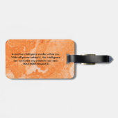 Roos-gouden marmeren print vet monogram bagagelabel (Achterkant horizontaal)