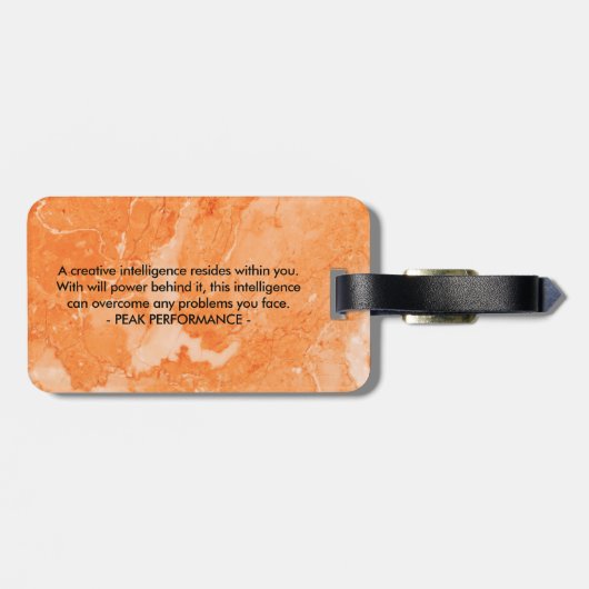 Roos-gouden marmeren print vet monogram bagagelabel (Achterkant horizontaal)