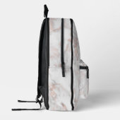 Roos-gouden marmeren textuur print | monogram bedrukte rugzak (Links)