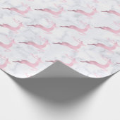 Roos gouden marmerrendierpatronen cadeaupapier (Hoek)