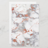 roos gouden marmertextuur briefpapier (Voorkant / Achterkant)