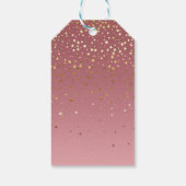 Roos gouden Marsala ontwerp met gouden sterren Cadeaulabel (Achterkant)