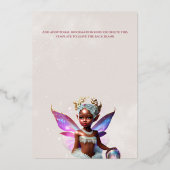 Roos gouden melanine fee winterse grillige portal folie uitnodiging (Achterkant)