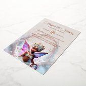 Roos gouden melanine fee winterse grillige portal folie uitnodiging (Gedraaid)