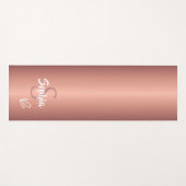 Roos gouden metaal monogram naam script yogamat (Voorkant (horizontaal))