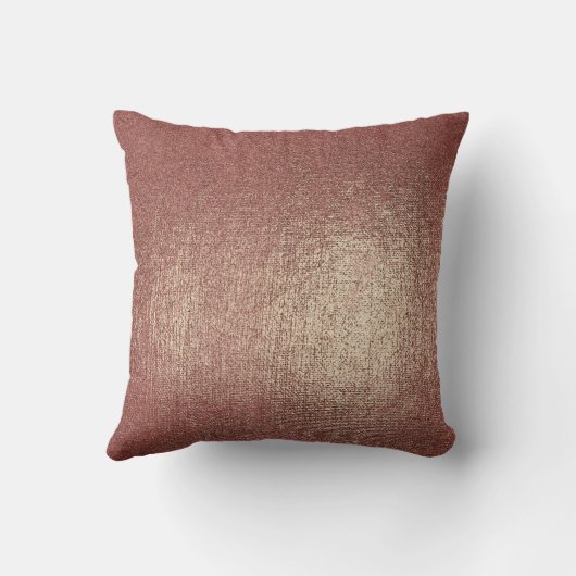 Roos Gouden Metallic Folie Monogram Naam en Initia Kussen (Achterkant)