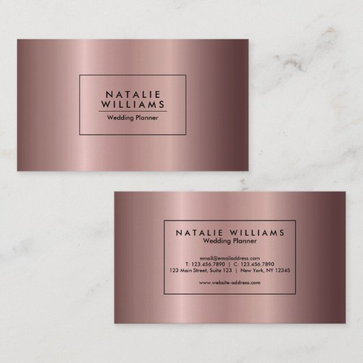 Roos Gouden Metallic Folie Visitekaartje (Voorkant / Achterkant)