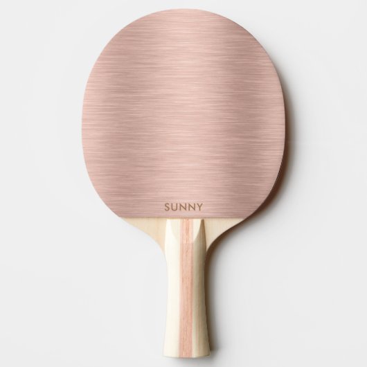 Roos-gouden Metallic Textuur Monogram Tafeltennisbatje (Achterkant)