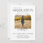 Roos Gouden Moderne Boog Minimalistisch Foto Afstu Kaart (Achterkant)