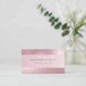 Roos Gouden Moderne Elegante Professionele Sjabloo Visitekaartje (Staand voorkant)